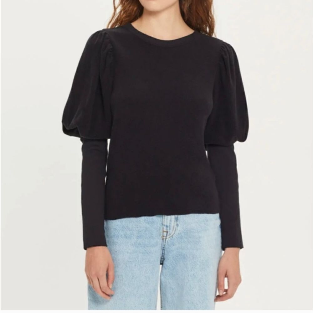 Goldie long puff-sleeve terry top XS